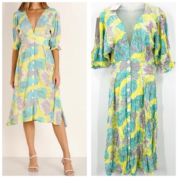 Faithfull The Brand Rafa Midi Dress Lera Floral - Picture 1 of 12